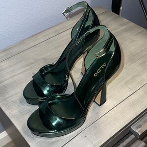 ALDO Shiny Emerald Heels